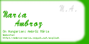 maria ambroz business card